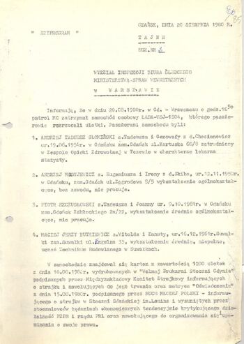 KWMO Gdańsk, „Sierpień 80”