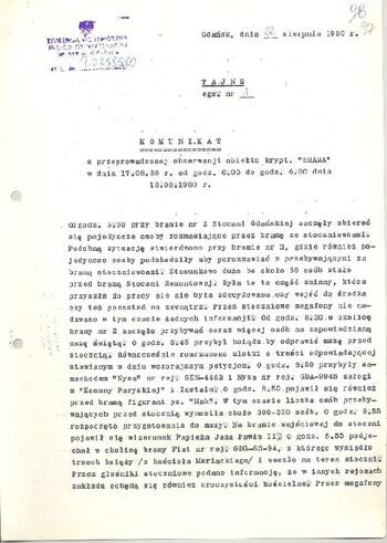 KWMO Gdańsk, „Sierpień 80”