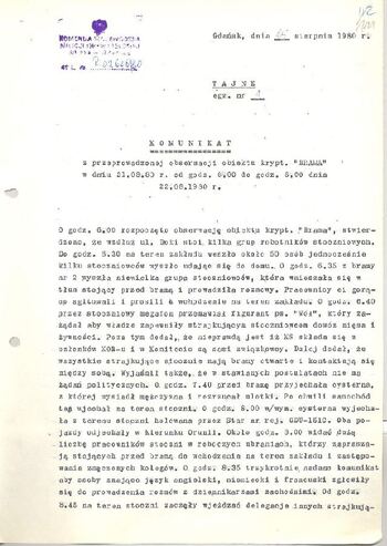 KWMO Gdańsk, „Sierpień 80”