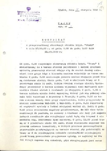 KWMO Gdańsk, „Sierpień 80”