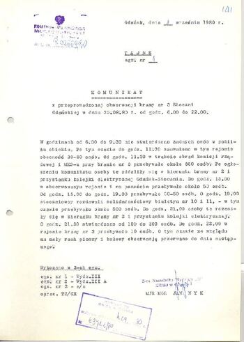 KWMO Gdańsk, „Sierpień 80”