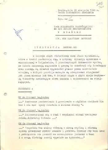 KWMO Gdańsk, „Sierpień 80”