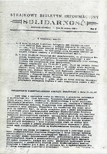 Materiały przekazane przez Pana Janusza Tołłoczkę, spuścizna, Strajkowy Biuletyn Informacyjny Solidarność Nr 1 #3