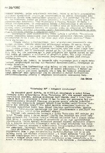 Materiały przekazane przez Pana Janusza Tołłoczkę, spuścizna, Solidarność-Biuletyn Informacyjny Komitetu Założycielskiego NSZZ Nr 28 #15