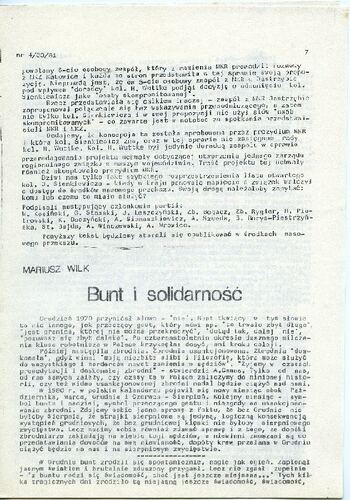 Materiały przekazane przez Pana Janusza Tołłoczkę, spuścizna, Solidarność-Biuletyn Informacyjny Komitetu Założycielskiego NSZZ Nr 4/33 #2