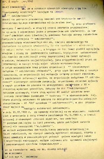 Meldunek o sytuacji społeczno – politycznej w województwie włocławskim z dn.15.12.1980r. #1