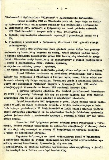 Meldunek o sytuacji społeczno – politycznej w województwie z dnia 06.12.1981 r. #1