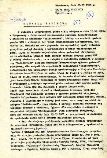 Meldunek o sytuacji społeczno – politycznej w województwie z dnia 06.12.1981 r. #3