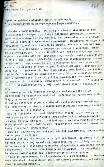 Meldunek o sytuacji społeczno – politycznej w województwie z dnia 20.03.1981 r. #3