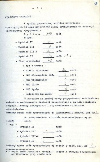 Plan internowania i przeprowadzania rozmów zastraszających w ramach akcji „Jodła” 1981 r. #1