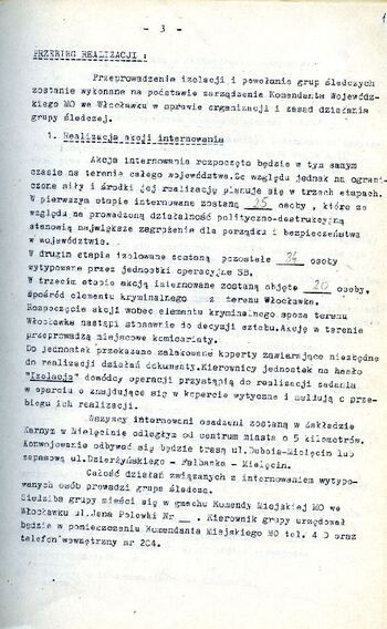 Plan internowania i przeprowadzania rozmów zastraszających w ramach akcji „Jodła” 1981 r. #2