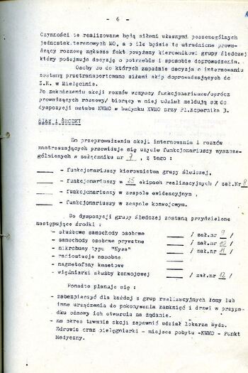 Plan internowania i przeprowadzania rozmów zastraszających w ramach akcji „Jodła” 1981 r. #5