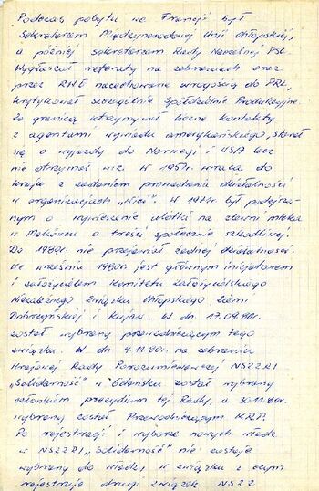 Plan rozmowy ostrzegawczej opracowany w ramach akcji „Klon” z dnia 07.12.1981 r. #2
