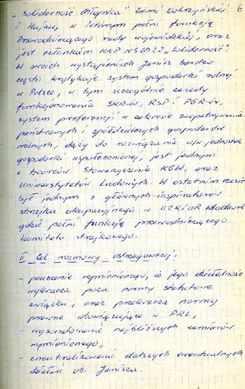 Plan rozmowy ostrzegawczej opracowany w ramach akcji „Klon” z dnia 07.12.1981 r. #3