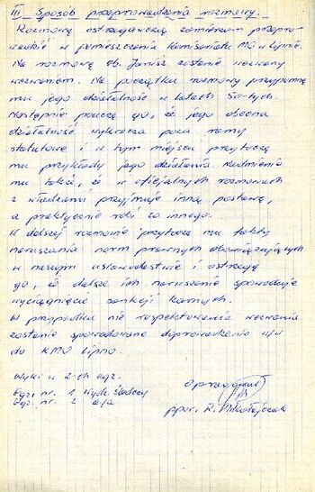 Plan rozmowy ostrzegawczej opracowany w ramach akcji „Klon” z dnia 07.12.1981 r. #4