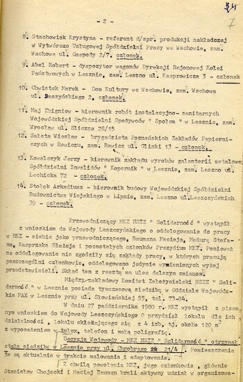 Charakterystyka MKZ NSZZ Solidarność w Lesznie