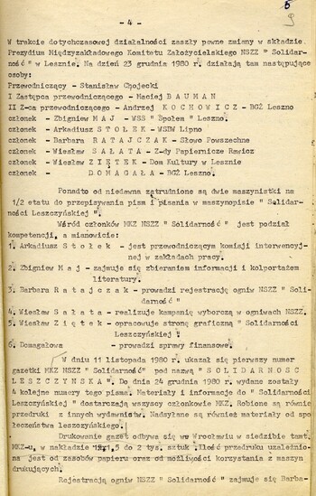 Charakterystyka MKZ NSZZ Solidarność w Lesznie