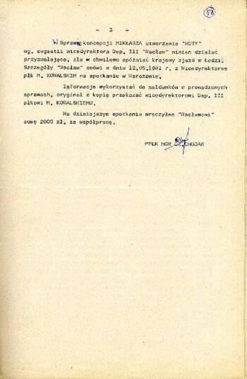 Relacja spisana ze słów TW ''Wacław''