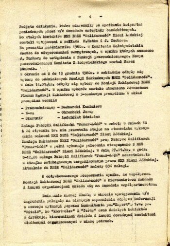 Meldunek operacyjny Wydziału III ''A'' KW MO w Łodzi