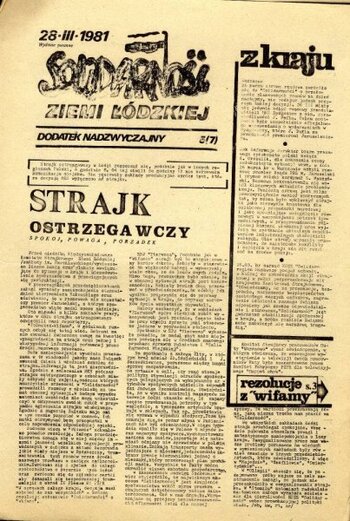 ''Solidarność Ziemi Łódzkiej'' nr z dn. 28.03.1981 r