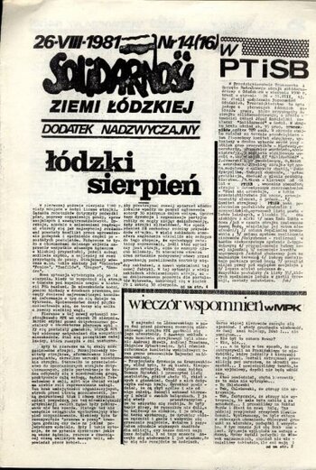 ''Solidarność Ziemi Łódzkiej'' nr z dn. 26.08.1981 r