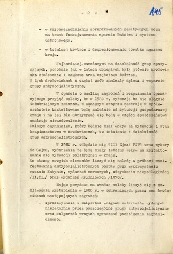 Plan pracy operacyjne Wydziału III KWMO w Krakowie na rok 1980 - IPN Kr 056/97 (KWMO Kraków 145/K)