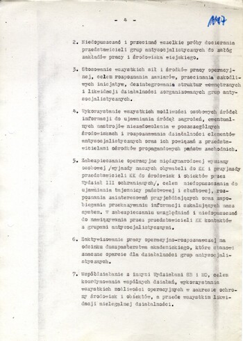 Plan pracy operacyjne Wydziału III KWMO w Krakowie na rok 1980 - IPN Kr 056/97 (KWMO Kraków 145/K)