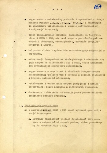 Uzupełnienie planu działań Wydziału III KWMO w Krakowie z dnia 04.11.1980 - IPN Kr 056/97 (KWMO Kraków 145/K)