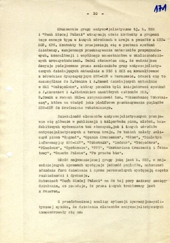 Analiza zagrożeń i stanu bezpieczeństwa województwa krakowskiego w 1980 r. - IPN Kr 056/97 (KWMO Kraków 145/K)