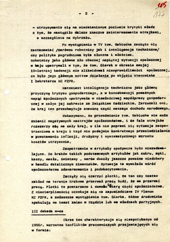 Informacja dotycząca sytuacji operacyjno – politycznej w miesiącu sierpniu 1980 r. w obiektach ochranianych operacyjnie przez Wydział III-A KWMO w Krakowie – IPN Kr 066/40 t.1 (KWMO Kraków 145/K)