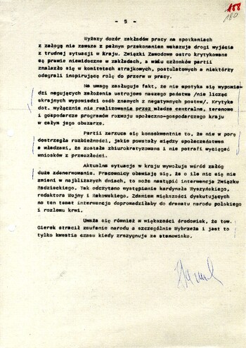 Informacja dotycząca sytuacji operacyjno – politycznej w miesiącu sierpniu 1980 r. w obiektach ochranianych operacyjnie przez Wydział III-A KWMO w Krakowie – IPN Kr 066/40 t.1 (KWMO Kraków 145/K)