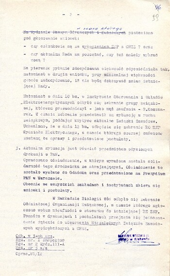 Informacja dotycząca sytuacji w środowiskach ochranianych operacyjnie przez Wydział III i III-A KWMO w Krakowie z dnia 11.09.1980 - IPN Kr 066/40 t. 2 (KWMO Kraków 145/K)