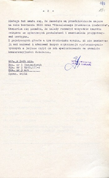 Informacja dotycząca sytuacji w środowiskach ochranianych operacyjnie przez Wydział III KWMO w Krakowie z dnia 24.09.1980 - IPN Kr 066/40 t. 2 (KWMO Kraków 145/K)
