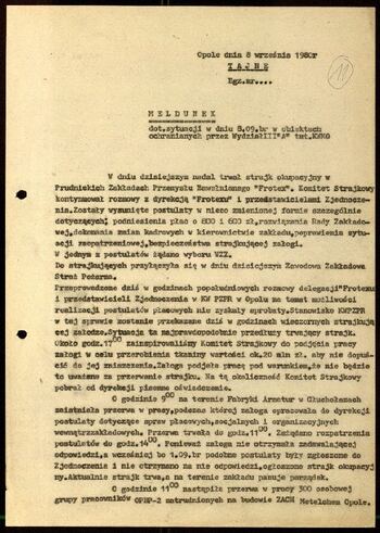 Lato `80 - meldunki od 18.08.1980 do 09.09.1980