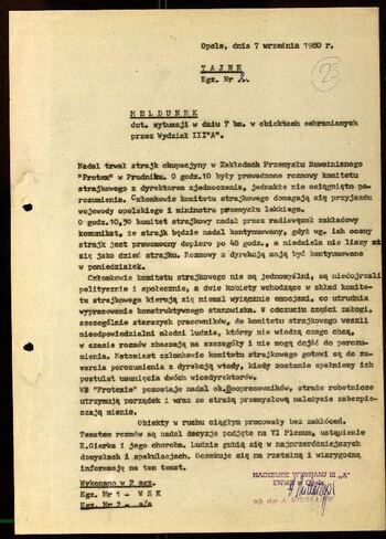 Lato `80 - meldunki od 18.08.1980 do 09.09.1980