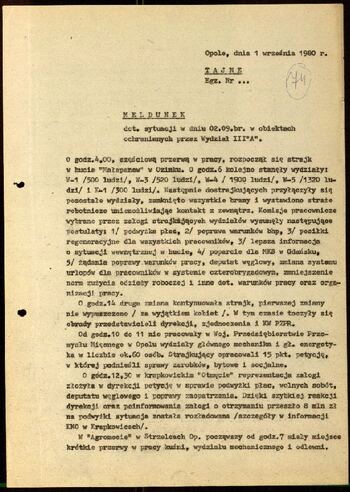 Lato `80 - meldunki od 18.08.1980 do 09.09.1980