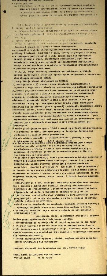 Lato `80 - meldunki od 18.08.1980 do 09.09.1980