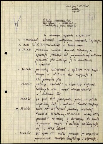 Lato `80 - meldunki od 18.08.1980 do 09.09.1980