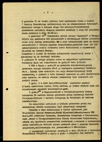 Lato `80 - meldunki od 18.08.1980 do 09.09.1980