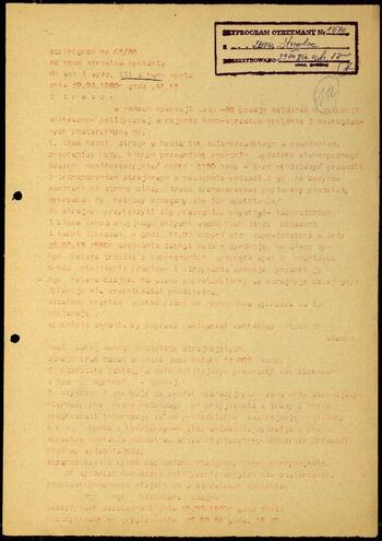 Lato `80 - meldunki od 18.08.1980 do 09.09.1980