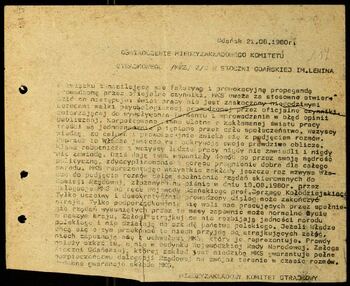 Lato `80 - meldunki od 18.08.1980 do 09.09.1980