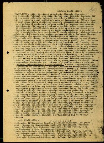 Lato `80 - meldunki od 18.08.1980 do 09.09.1980