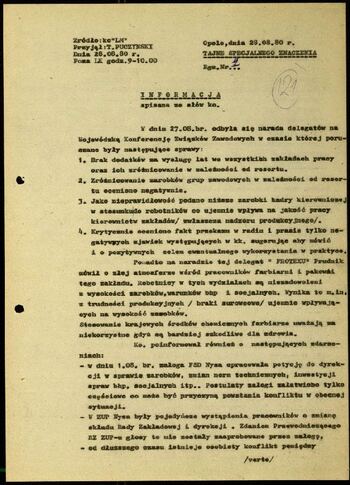 Lato `80 - meldunki od 18.08.1980 do 09.09.1980