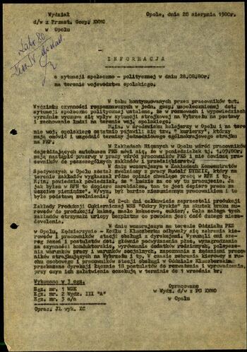 Lato `80 - meldunki od 18.08.1980 do 09.09.1980