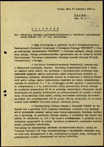 Lato `80 - meldunki od 18.08.1980 do 09.09.1980