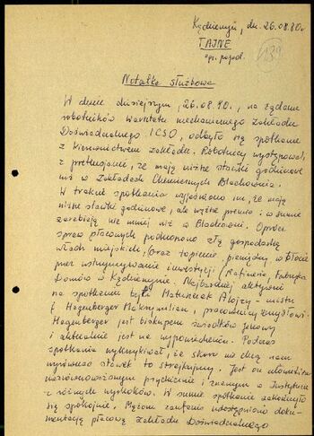 Lato `80 - meldunki od 18.08.1980 do 09.09.1980