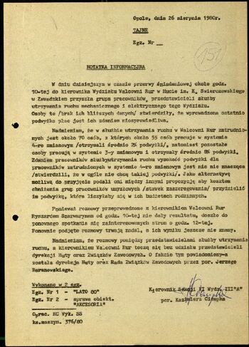 Lato `80 - meldunki od 18.08.1980 do 09.09.1980