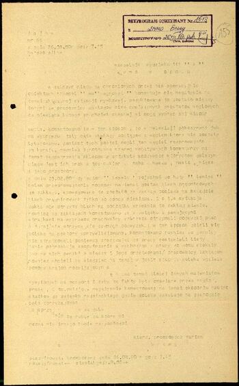 Lato `80 - meldunki od 18.08.1980 do 09.09.1980