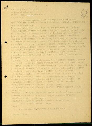 Lato `80 - meldunki od 18.08.1980 do 09.09.1980