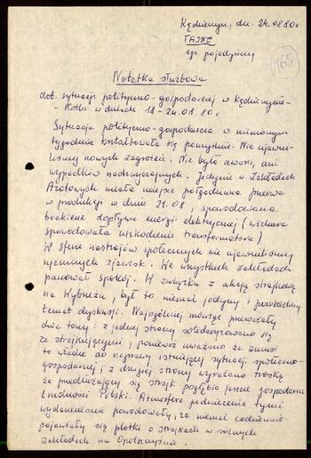 Lato `80 - meldunki od 18.08.1980 do 09.09.1980